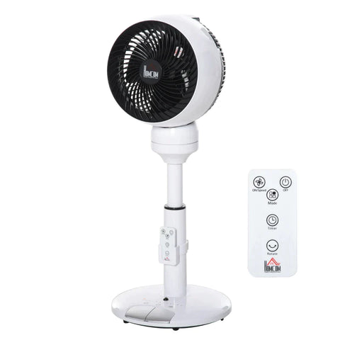 Rootz Pedestal Fan - 7h Timer Fan With Remote Control - 3 Speed Levels - Adjustable - Plastic - Steel - Ø28 x 70H cm
