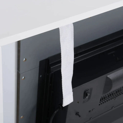 Rootz LED Electric Fireplace - Free-standing Fireplace - With Flame Effect - 1800/2000W Interior Heating - With Wooden Frame - Decorative Fireplac - MDF - White - 113 x 26.6 x 87.5 cm