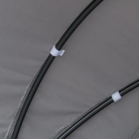 Rootz Poly Rattan Sun Island - Sun Island Foldable Sun Canopy - Seat Cushions - Pillows - Polyester - Grey - 171 cm x 180 cm x 155 cm