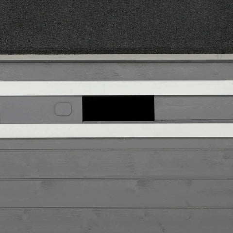 Rootz Hondenkennel - Massief Hout - Weerbestendig - Asfaltdak - Grijs + Wit - 71cm x 58cm x 77cm