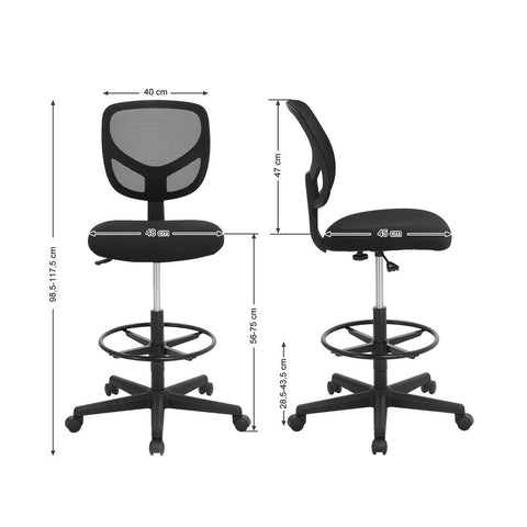 Rootz Office Chair - Simple Office Chair With Mesh - Ergonomic Office Chair - Task Chair - Rolling Office Chair - Conference Room Chair - Black