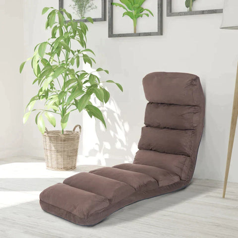 Rootz Folding Mattress - Floor Chair - Sofa - Suede Cloth - Brown - 175x56x20cm