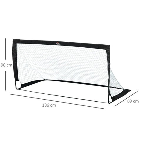 Rootz Fußballtornetz – Fußballtore – Fußballnetz – Minitore – Schwarz – 186 x 90 x 89 cm