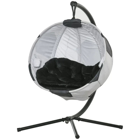 Rootz Hanging Chair - With Frame - Football Design Hanging Swing - Hanging Chair - With Cushion