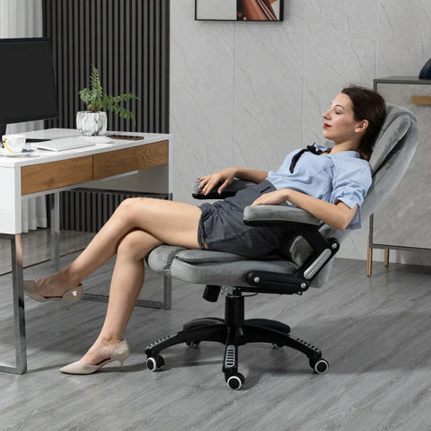 Rootz Bureaustoel - Massagestoel - Gamingstoel - Directiestoel - Ergonomische Draaistoel - In hoogte verstelbaar - Grijs