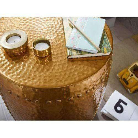 Rootz bijzettafel - Gouden aluminium decoratietafel - Loungetafel