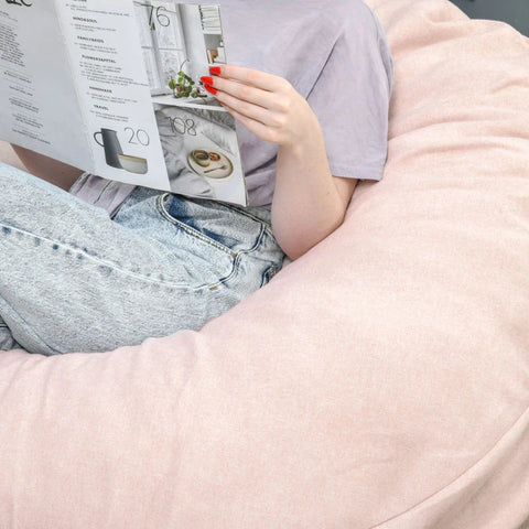 Rootz Beanbag - Sofa Beanbag - Floor Chair - Washable Cover - Pink