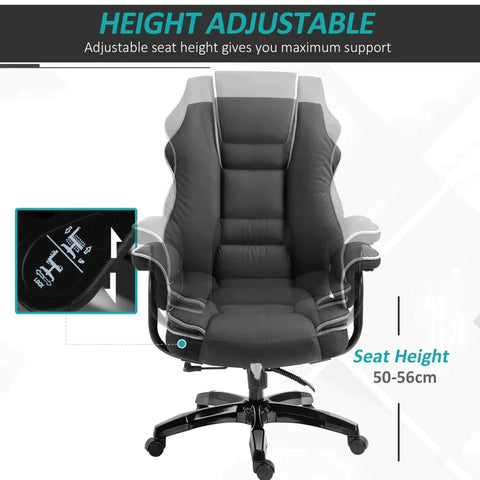 Rootz Office Chair - Desk Chair - Ergonomic Office Chair - Swivel Chair - Armrests - Height-adjustable - Black - 76 x 80 x 118-124 cm