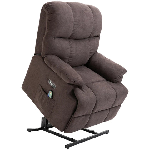 Rootz Massage Chair - Stand-up Aid - Relaxation Chair - Easy Charging - Including Remote Control - Multi-layer Board - Usb Interface - Brown - 83L x 95W x 105H cm