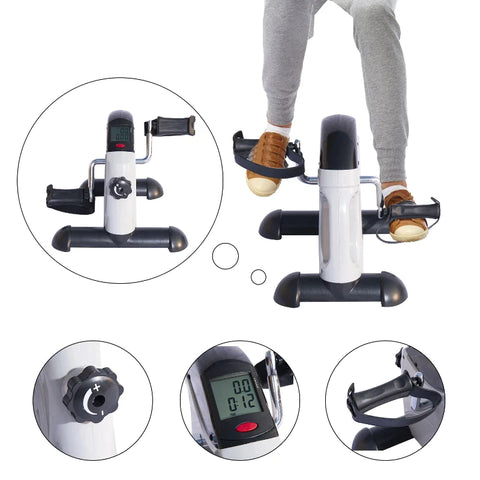 Rootz Bicycle Trainer - Mini Bike Trainer - Home Trainer - Home Fitness Device - Indoor Bike Trainer - Portable Exercise Bike - Compact Mini Cycle - Foldable Home Trainer - White - 40x39x29cm