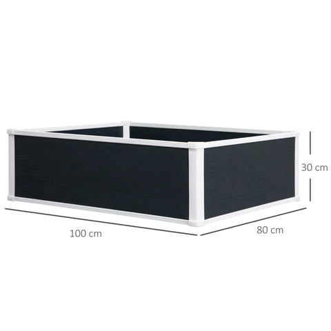 Rootz Raised Bed - Planter - With Drainage Function - Protection Against Pests - Plastic - Grey - 100 x 80 x 30 cm