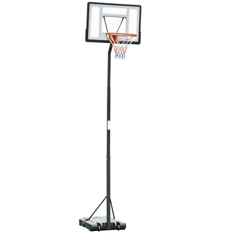 Rootz Mobiler Basketballständer – Basketballständer – höhenverstellbar – Stahl/Kunststoff – Schwarz – 90 x 165 x 302–352 cm