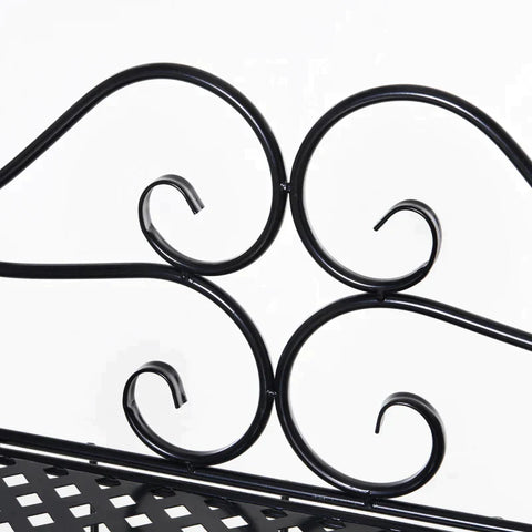 Rootz Plant Shelf - Garden Shelf - Flower Shelf - Flower Stairs With 3 Shelves - Black - 56 x 30 x 114 cm