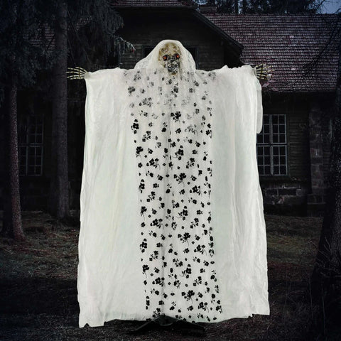 Rootz Halloween Decoration - Ghost Bride With Special Effects And Sound Function - Indoor Decoration - White - 110 cm x 18 cm x 175 cm