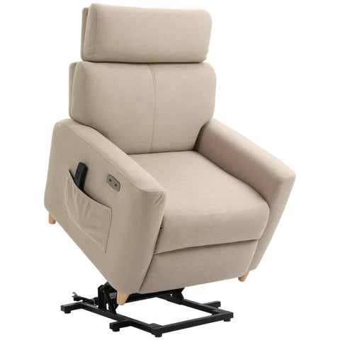 Rootz Electric Stand-Up Chair - Stand-up Chair - Relaxation Chair - With Stand-up Aid - Reclining Function - Remote Control - Light grey - 81 x 91 x 103 cm