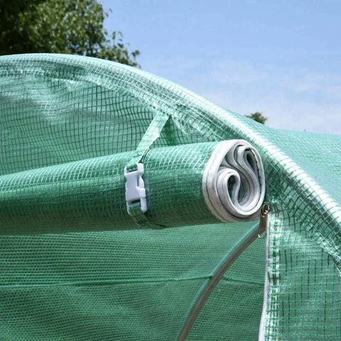 Rootz Greenhouse - Walk-in Greenhouse - Foil Greenhouse - Tomato Greenhouse - Foil Tunnel - Green - 395 X 195 X 190 Cm