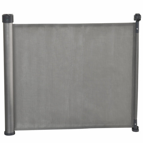 Rootz Pet Gate - Stair Gate - Extendable Door Gate - Roll One-hand Operation Door Gate - Stair Protection Barrier Gate For Dog - Door Protection - Grey - 140 x 10.5 x 88 cm