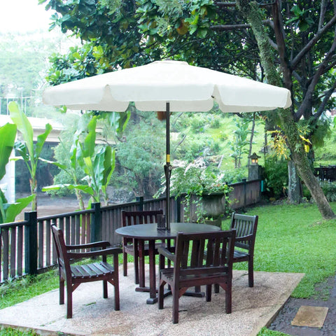 Rootz Parasol - Parasol Patio - Umbrella - UV Protection Umbrella - Garden Umbrella - 8 Ribs - Adjustable - Aluminum - Steel - Polyester - Beige