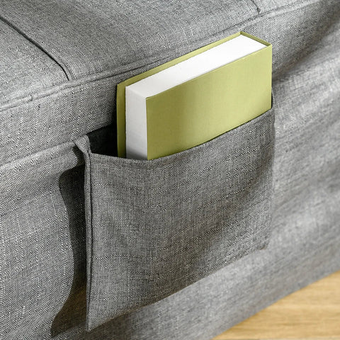 Rootz Folding Bed - 4-in-1 Armchair - Ottoman Lounger - Grey - 188 x 75 x 38 cm