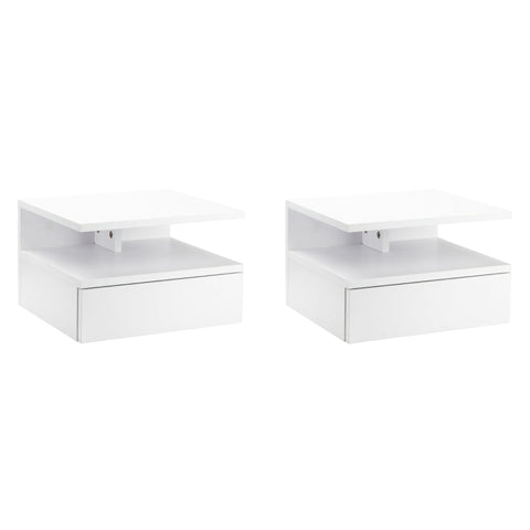 Rootz Bedside Table - 2-piece Bedside Tables - Side Table - Wall Cabinet - 35x32x22.5 cm