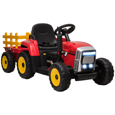 Rootz Electric Children's Car - Children's Tractor - Including Parent - Remote Control - Max. Speed Of 6 Km/h - Plastic - Red + Black - 136.5L x 50W x 52.5H cm