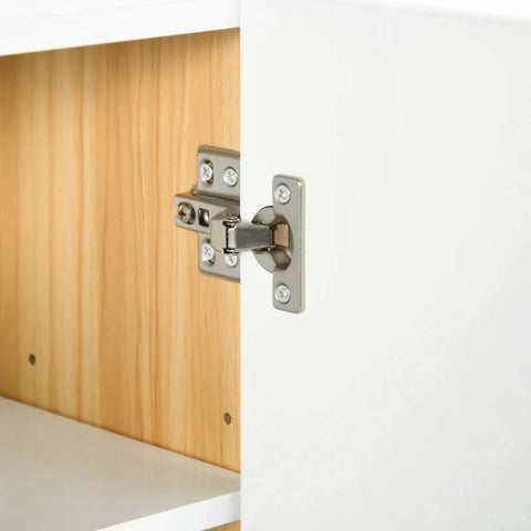 Rootz Mirror Cabinet - With 3 Shelves  - Bathroom Cabinet with Mirror - Bathroom Cabinet - MDF - Glass - White - 68cm x 22cm x 60cm