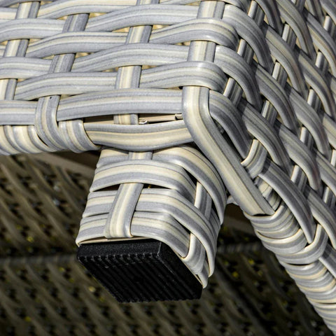 Rootz Polyrattan Tuinmeubelset - Tuinset - Loungeset - Loungemeubel Met Bijzettafel - Kussens - Grijs/Beige - 209B x 83D x 59H cm