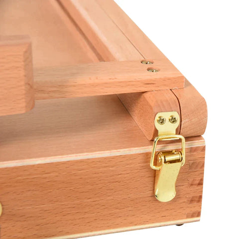 Rootz Suitcase Easel - Easel Stretcher - Studio Easel - Angle - Adjustable - Foldable With Drawer - Natural - Beech Wood