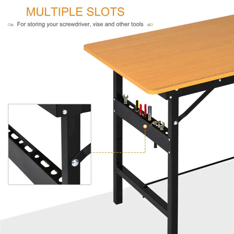 Rootz Workbench - Worktable - Worktop - Heavy Duty Bench - Foldable - Yellow/Black