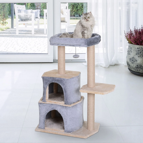 Rootz Krabpaal - Klimboom - XL - Pluche - Kattenhuis - Grijs