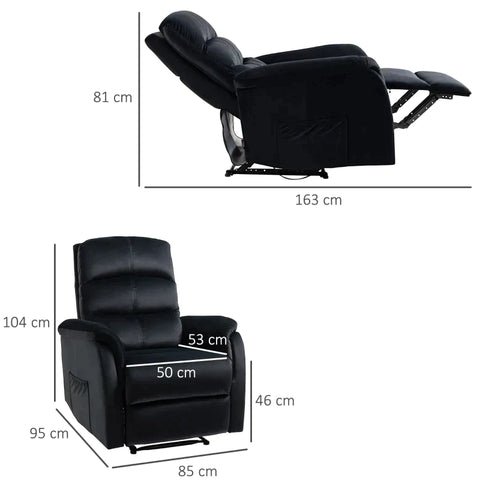 Rootz Relax Chair – Loungesessel – Fernsehsessel – Schwarz – 85 cm x 95 cm x 104 cm
