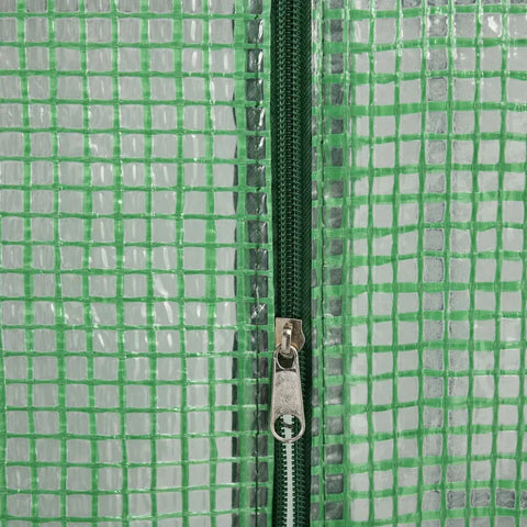 Rootz Foil Greenhouse - Walk-in Greenhouse With 8 Shelves - Tomato Greenhouse - Cold Frame With Door - Steel - PE Plastic - Green - 143 x 138 x 195 cm