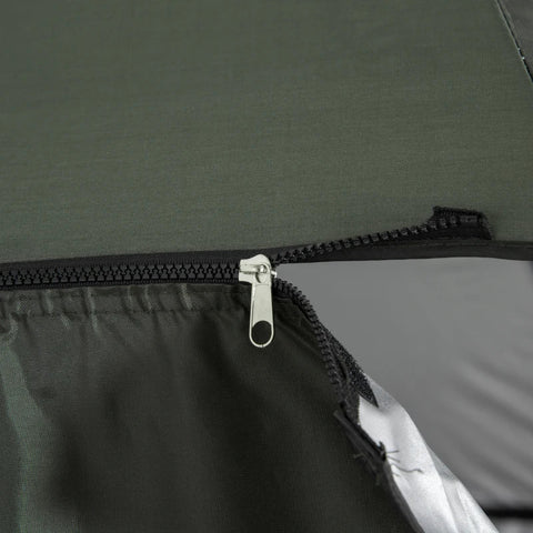 Rootz Beach Parasol - Beach Umbrella - 2m Beach Parasol - Fishing Umbrella Brolly - With Sides And Push Botton - Metal/Polyester - Green - 2 x 2.2m