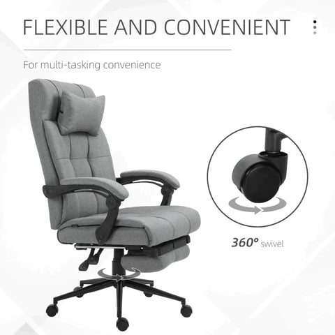 Rootz Office Chair - Armrests Desk Chair - Desk Chair - Swivel Chair - Light Gray - 66 x 70 x 116-124 cm