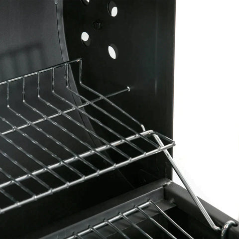 Rootz Charcoal Grill - Mobile BBQ grill with Wheels - Metal Lid - Black - 68cm x 63cm x 102cm