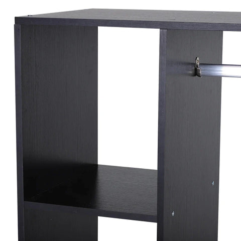 Rootz Wardrobe Sets - Mobile Wardrobe - 3 Shelves - Wardrobe Cabinet - 1 Clothes Rail - Living Room - Bedroom Aluminum - Black - 80 x 40 x 128 cm