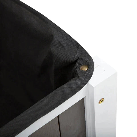 Rootz Raised Bed - Planting Table - Gardening Table - Wooden Garden Beds for Vegetables - Flowers Planters with Shelf - White/Grey - 119 x 57 x 89 cm