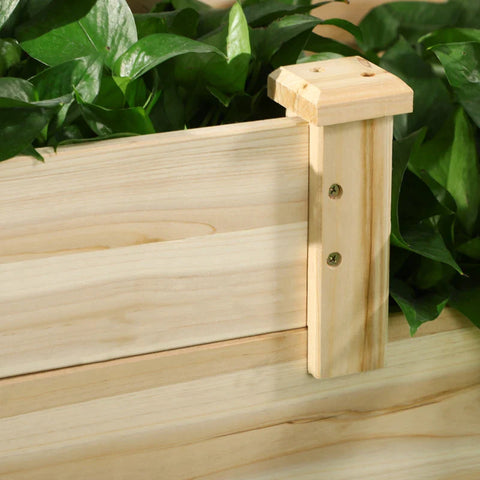Rootz Raised Bed with 3 Planter Boxes - 3 Tier Design - More Open Bottom - Natural - 108cm x 88cm x 36cm