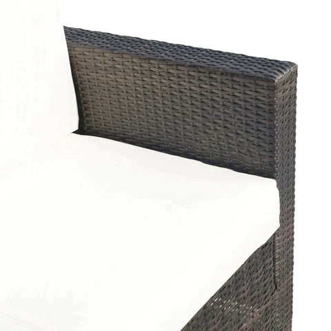Rootz Sofa - Rattan Sofa - 2 Seater Sofa Chair - 2 Seater Sofa - 2 Cushions - Metal/PE Rattan/Polyester - Brown/White - 130L x 70W x 80H cm