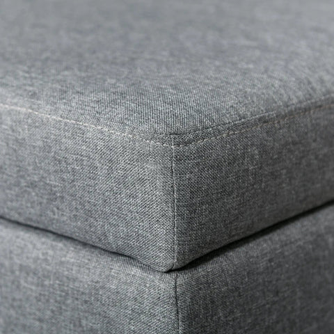 Rootz Bench - Bench Seat - Living Room - Bedroom - Entryway - Linen-like Polyester - Foam - Dark Gray + Black - 107 cm x 50 cm x 44 cm