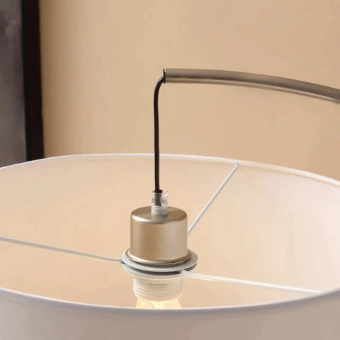 Rootz Arc Lamp - Floor Lamp - Cylindrical Lampshade - Metal Frame - Round Base - Living Room - Bedroom - Study - 90 cm x 38 cm x 183 cm