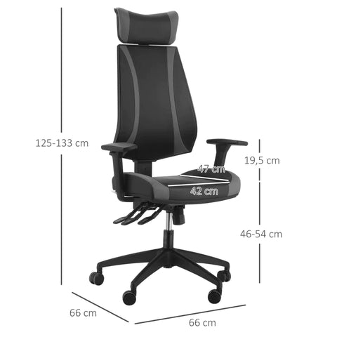 Rootz Office Chair - Gaming Chair - Swivel Chair - Black - 66 cm x 66 cm x 133 cm