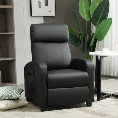 Rootz Massage Chair - Relaxation Chair - Tv Chair With Massage Function - Reclining Function - Backrest 2-point Massage - PU Foam - Black - 68 x 88 x 98 cm