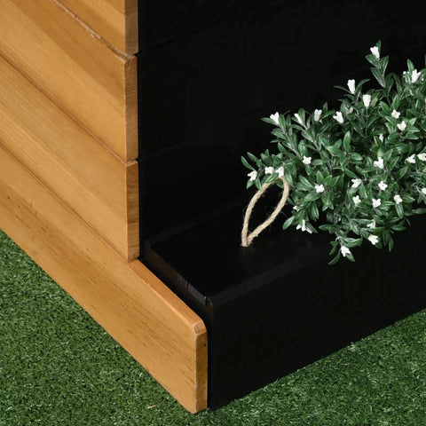Rootz Raised Bed With 4 Plant Boxes - Self-watering System - Fleece Lining - Weatherproof - 79.5 cm x 49.5 cm x 80 cm