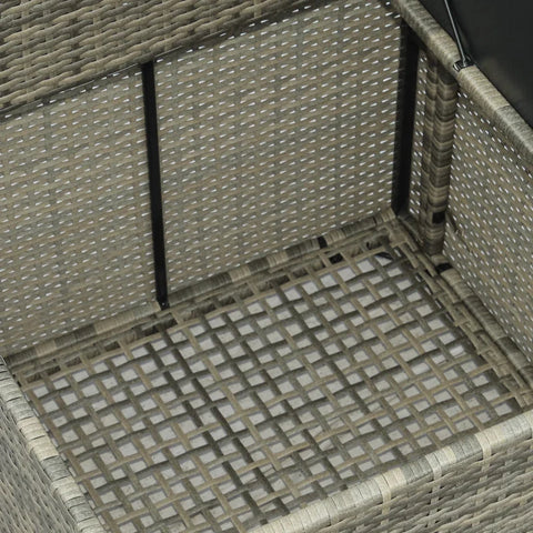 Rootz Garden Furniture Set - Made Of Pe Rattan - 5 Pieces. Removable Cushions - Including Storage Space - Gray - L58 x W58 x H37 cm