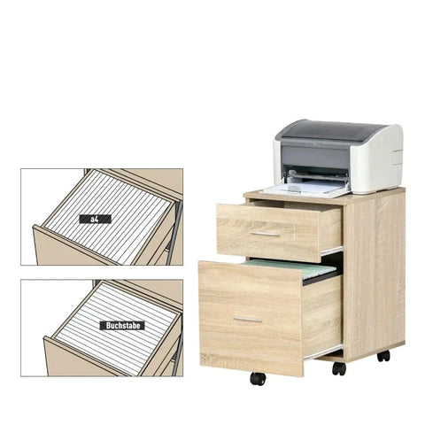 Rootz archiefkast - archiefkast - verrijdbare container - kantoorcontainer - kantoorkast - opbergcontainer - 39,5 cm x 39 cm x 58,5 cm