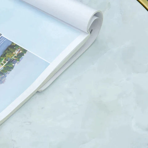 Rootz Side Table - Coffee Table - Round Modern - Patio Table - Small Patio Table - Bedside Table - Up To 50 Kg - Metal - White/Gold