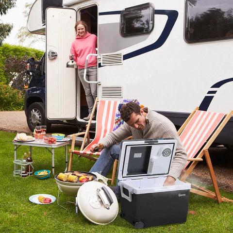 Rootz Kühlbox – Auto-Kühlschrank – Kühlbox – Mini-Kühlschrank – tragbarer Mini-Kühlschrank – Auto-Mini-Kühlschrank – Camping-Kühlschrank – ABS/Aluminium – Grau – 40 x 30 x 43 cm