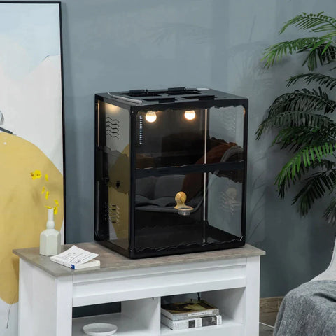 Rootz Terrarium - Reptielenterrarium - Reptielenbox - Zwart - 60cm x 40cm x 70,5cm