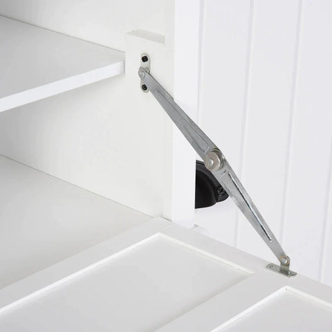 Rootz Kapstok - Moderne Kledingkast - Kledingrek Met Bank - Kapstokhaak - MDF - Spaanplaat - Wit - 102B x 47D x 164H cm